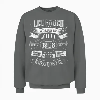 56. Geburtstag Legenden Wurden Im Juli 1968 Geboren Unisex Sweatshirt - Graphite Heather