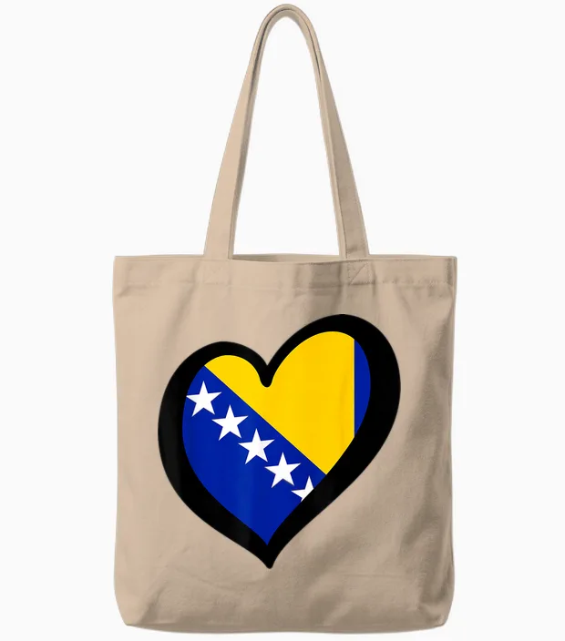 Bosnien Flagge Bosnische Farben Sarajevo Frauen Männer Bih Tote Bags in Natural