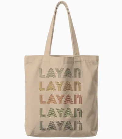 Layan Love Heart Vintage Style Black Layan Tote Bags - Natural