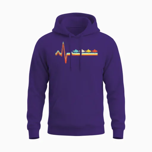 Fish Retro Unisex Hoodie - Purple