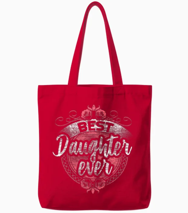 Best Daughter Love Birthday Gift Tote Bags in Red