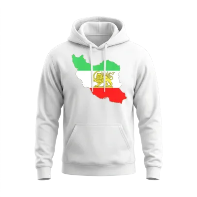 Persian Lion & Iran Map Unisex Hoodie - White