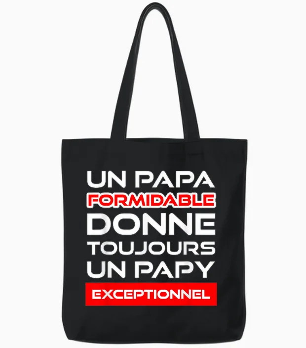Cadeau Papy Exceptionnel Humour FĂȘte Grands PĂšres Original Tote Bags in Black