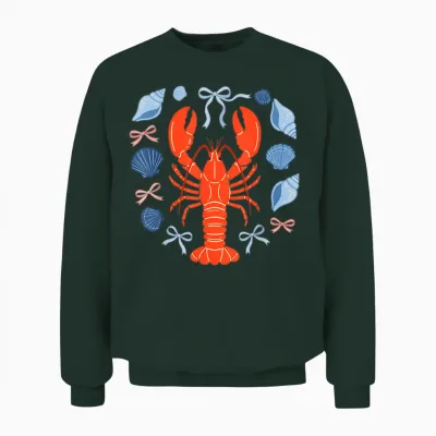 Noeud Coquette Homard Coquillage Unisex Sweatshirt - Forest