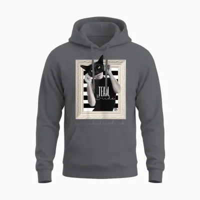 Schärpe Team Bride Katze Elegant Junggesellenabschied Frauen Unisex Hoodie - Charcoal