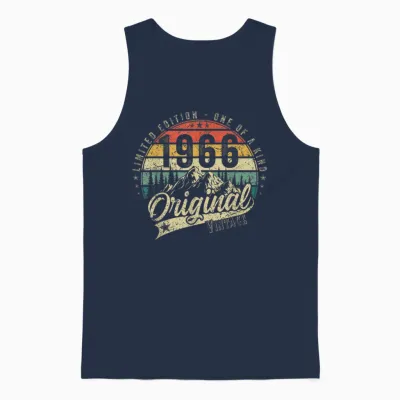 1966 Vintage Jahrgang Geburtstag Retro Herren Damen Geschenk Unisex Tank Top - Navy