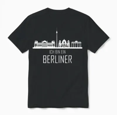 Berlin Skyline Ich Bin Ein Berliner Unisex T-Shirt - Black