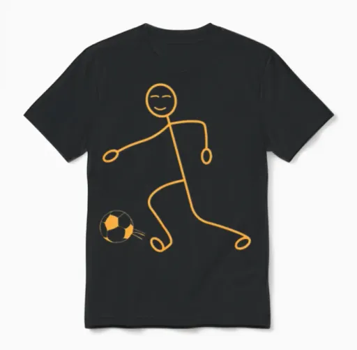 Soccer Stick Figure Soccer Player - Funny Soccer Unisex T-Shirt in Black