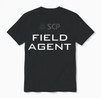 Scp Foundation Field Agent Design on Back Unisex T-Shirt - Black
