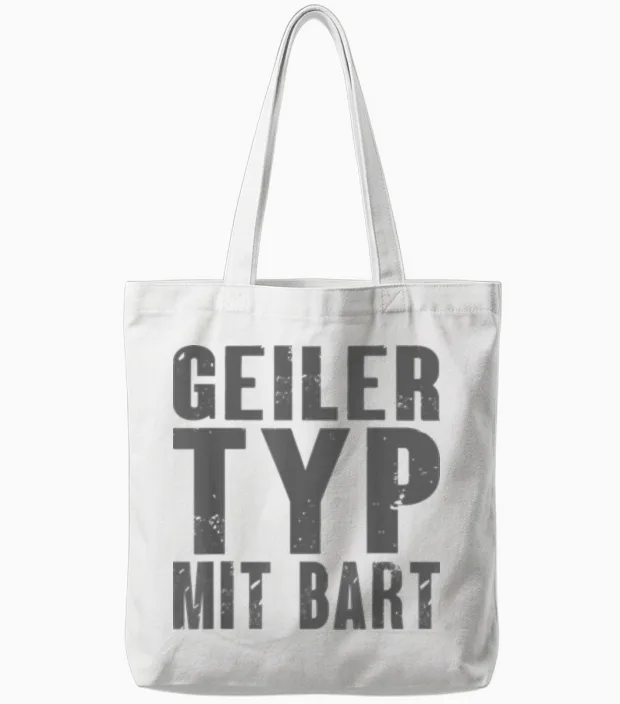 Geiler Typ Mit Bart Tote Bags in White
