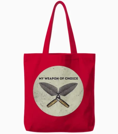Funny Archaeology Weapon Tote Bags - Red