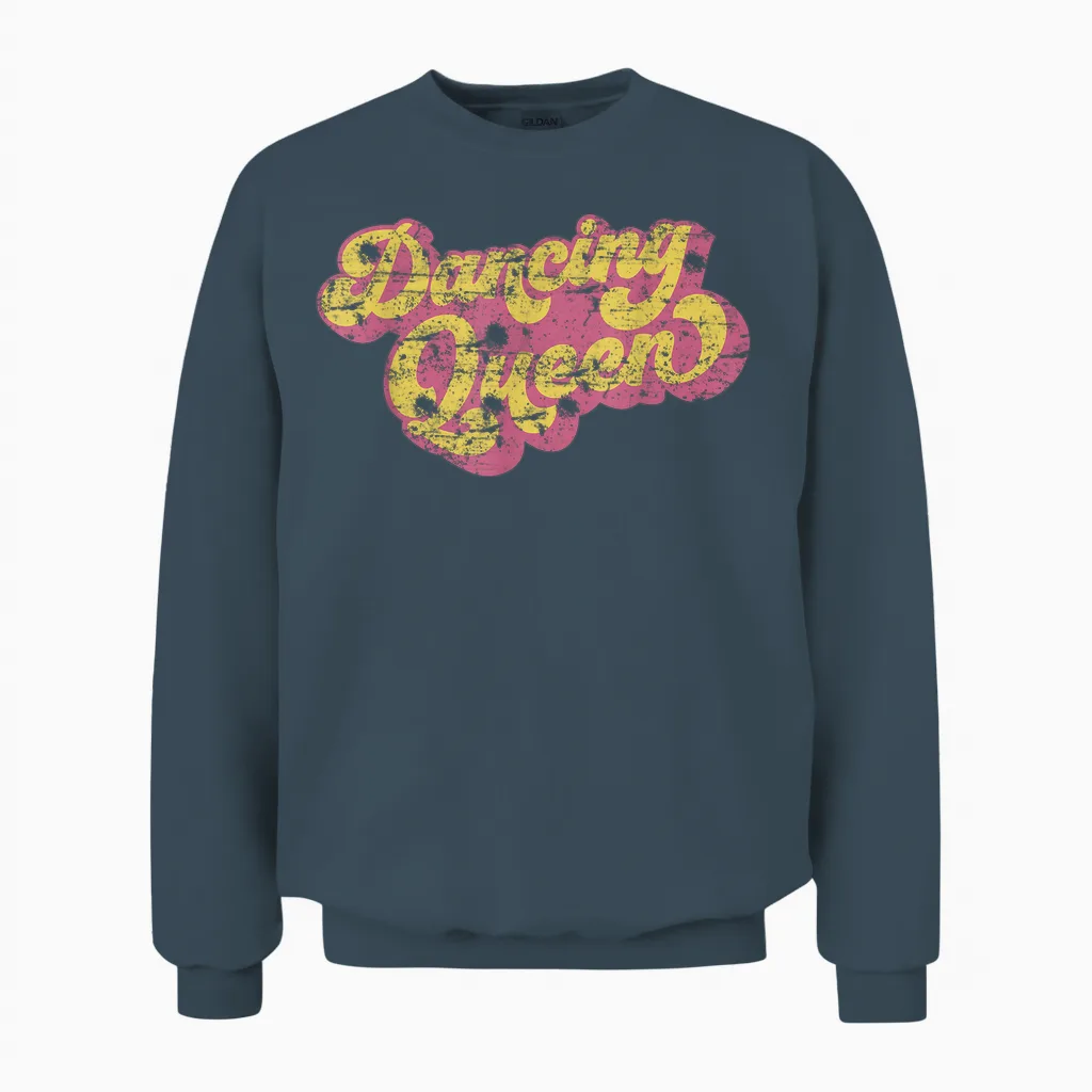 Dancing Queen Shirt Vintage Dancing 70s Unisex Sweatshirt in Dark Heather