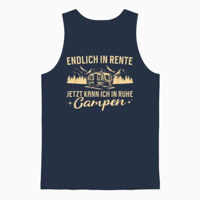 Rente in Ruhe Campen Wohnwagen Rentner Unisex Tank Top - Navy