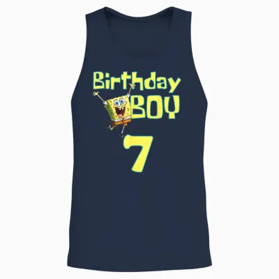 Mademark X Spongebob Squarepants - Spongebob Squarepants Birthday Boy 7 Unisex Tank Top - Navy