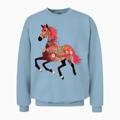 Horse Unisex Sweatshirt - Light Blue