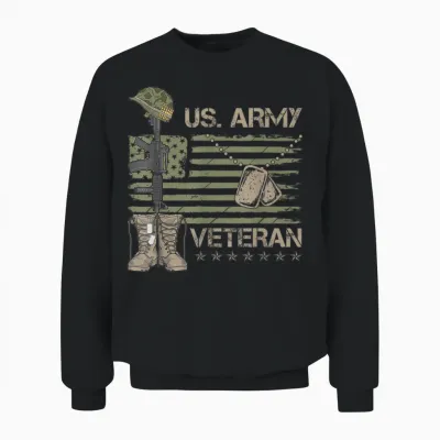 U.s. Army Veteran Unisex Sweatshirt - Black