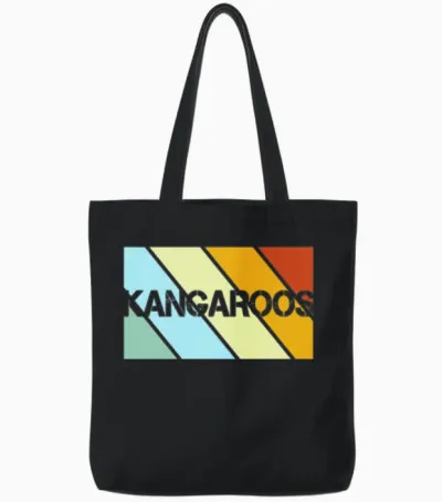 Kangaroo Retro Tote Bags - Black