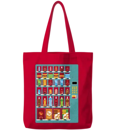 Vending Machine Drinks Vending Machine Tote Bags - Red