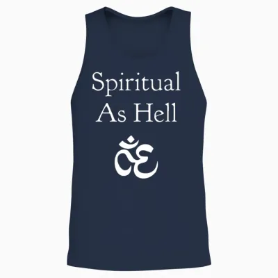 Spiritual as Hell Unisex Tank Top - Navy