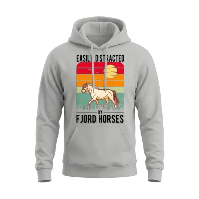 Easily Distracted by Fjord Horses Horse Unisex Hoodie - Ash