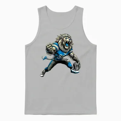 Lion Touchdown American Football Game Day Thanksgiving Cool Unisex Tank Top - Ash