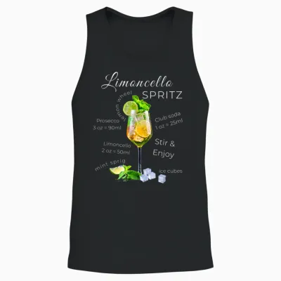 Spritz Limoncello Recipe Summer Cocktail T-Shirt, Black, S Unisex Tank Top - Black