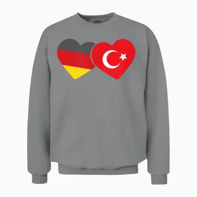 Deutsche Flagge Türkische Flagge Deutschland Türkei Unisex Sweatshirt - Sport Grey