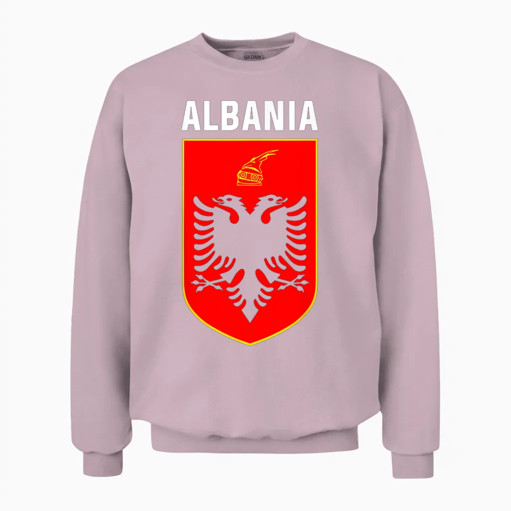 Albania Davil Dignal Albania Vintage Albaner Kosovo Unisex Sweatshirt in Light Pink
