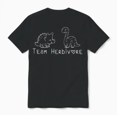 Team Herbivore Funny Unisex T-Shirt - Black