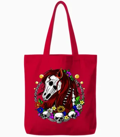 Dead Horse Tote Bags - Red