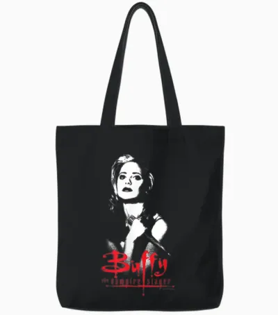 Buffy the Vampire Slayer Buffy Summers Distressed Hero T-Shirt, Black Tote Bags - Black