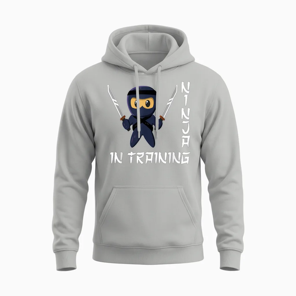 Ninja Im Training Ninja Karate Ninja Kinder Ninja Unisex Hoodie in Ash
