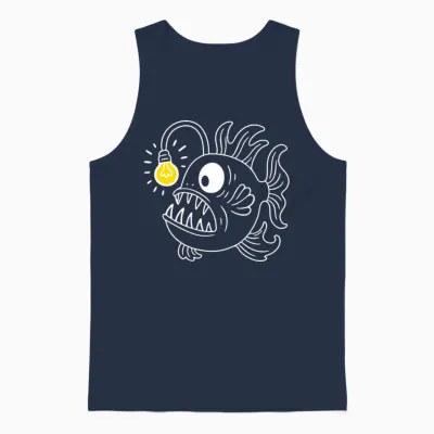 Poisson Lanterne, Abysses, Idée Lumineuse, Esprit Créatif T-Shirt Haut De Gamme Unisex Tank Top - Navy