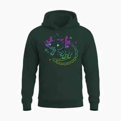 Cute Axolotl Art Modern Cool Graphic Boys Girls Axolotl Unisex Hoodie - Forest