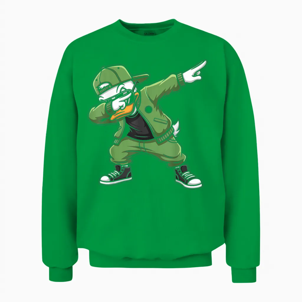 Graphic Oregon Duck Streetwear Classic Men Women Unisex Sweatshirt in Irish Green