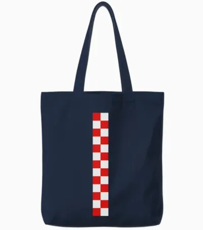 Croatia Sahovnica Arm Stripe Tote Bags - Navy