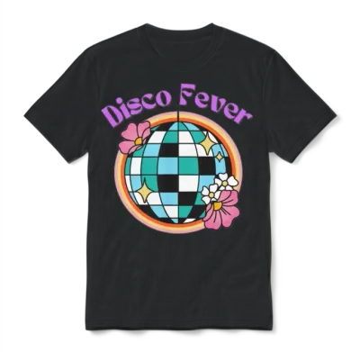 Retro Disco Fever Unisex T-Shirt - Black