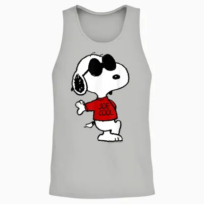 Peanuts Snoopy Joe Cool Old School Comic Geek 80er 90er Retro Unisex Tank Top - Ash