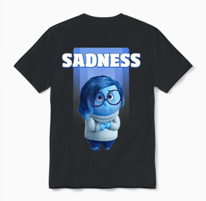 Portrait of Inner Sadness by Disney Pixar T-Shirt, Black, S Unisex T-Shirt in Black