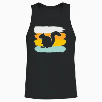 Squirrel Retro Unisex Tank Top - Black