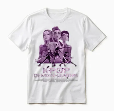 Kpop Demon Hunters Huntrix Poster Officially Licensed Unisex T-Shirt - White