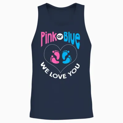 Gender Reveal Pink or Blue We Love You Babyparty Unisex Tank Top - Navy