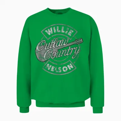 Offizielles Willie Nelson Outlaw Country Unisex Sweatshirt - Irish Green