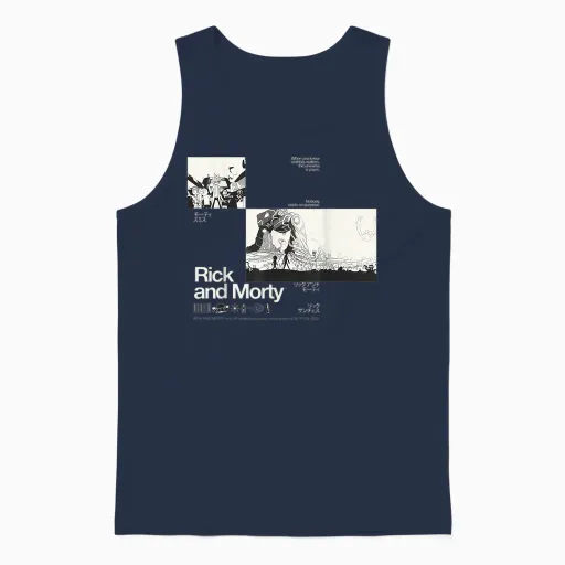 Rick and Morty Merch No One Exists Intentionally Unisex Tank Top - Navy