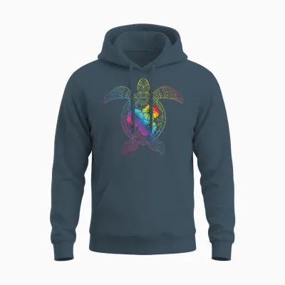 Meeresschildkröte Mandala Schildkröte Tropisches Hawaii Unisex Hoodie - Dark Heather