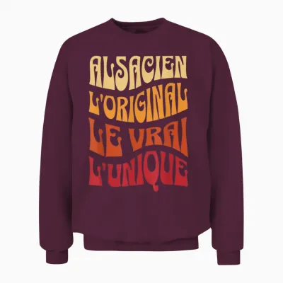 Alsatian the Original the True the Unique Gift Idea Alsace T-Shirt, Black, S Unisex Sweatshirt - Maroon
