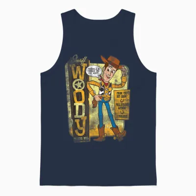 Disney Pixar Toy Story Sheriff Woody Talking Doll Unisex Tank Top - Navy