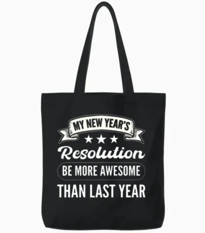My New Year's Resolution New Years Eve Tote Bags - Black