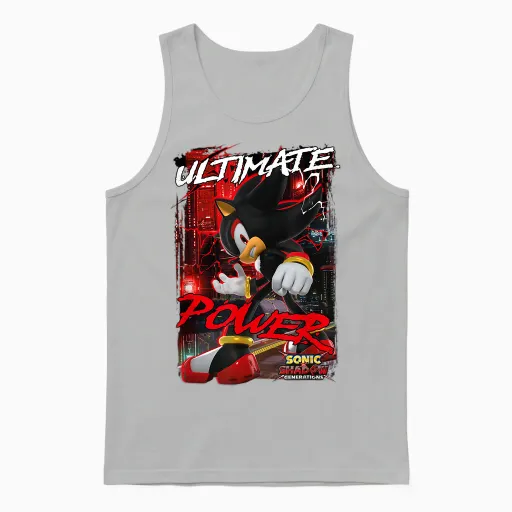 Sonic the Hedgehog Sonic X Shadow Generations Ultimate Power Unisex Tank Top in Ash
