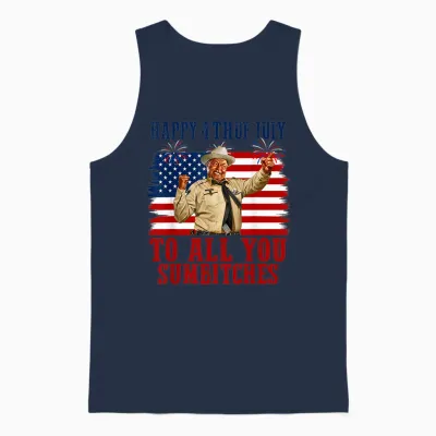 Happy 4th of July to All You Sumbitches Unisex Tank Top - Navy